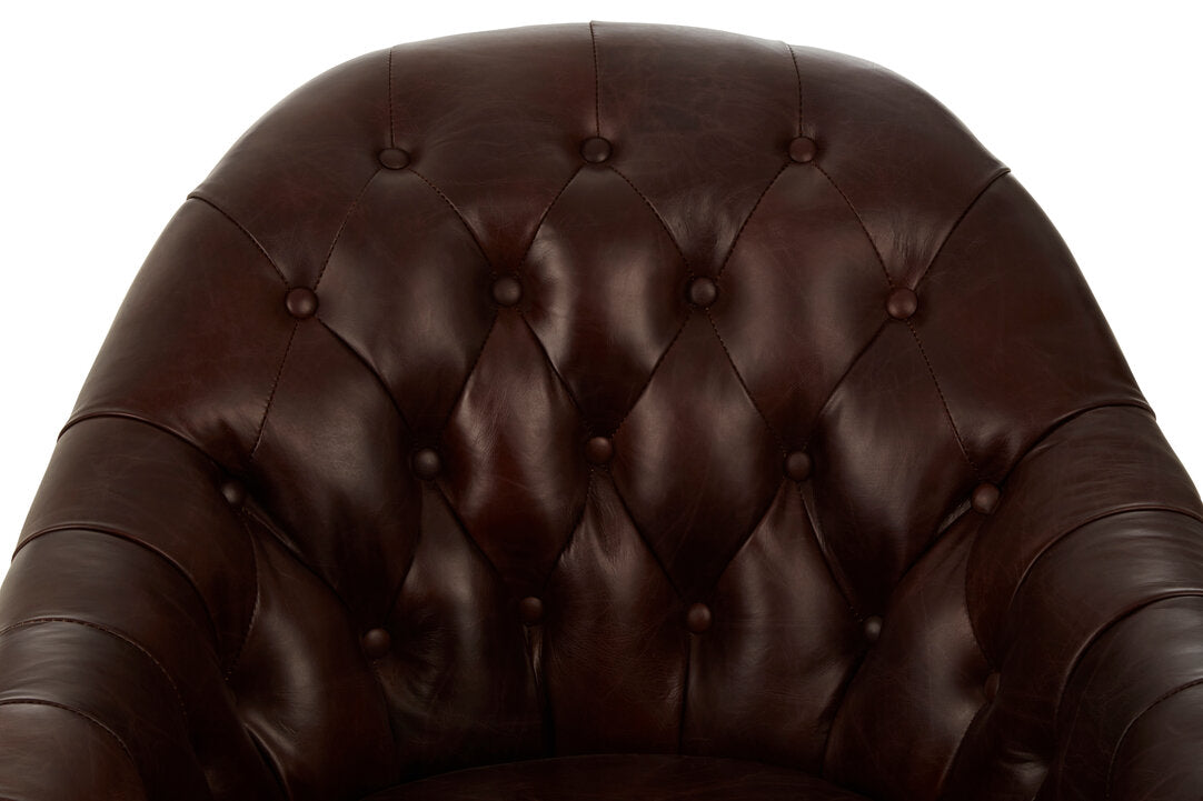 Verona Brown Leather Tub Chair
