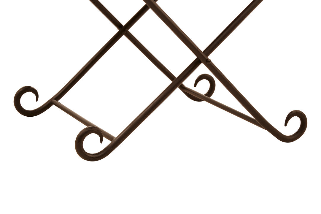 Verona Tan Leather And Iron Folding Stool