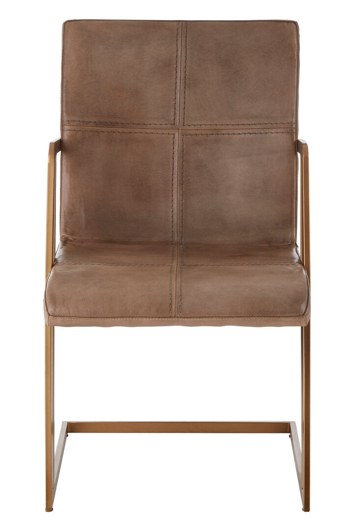 Verona Grey Leather And Iron Chair
