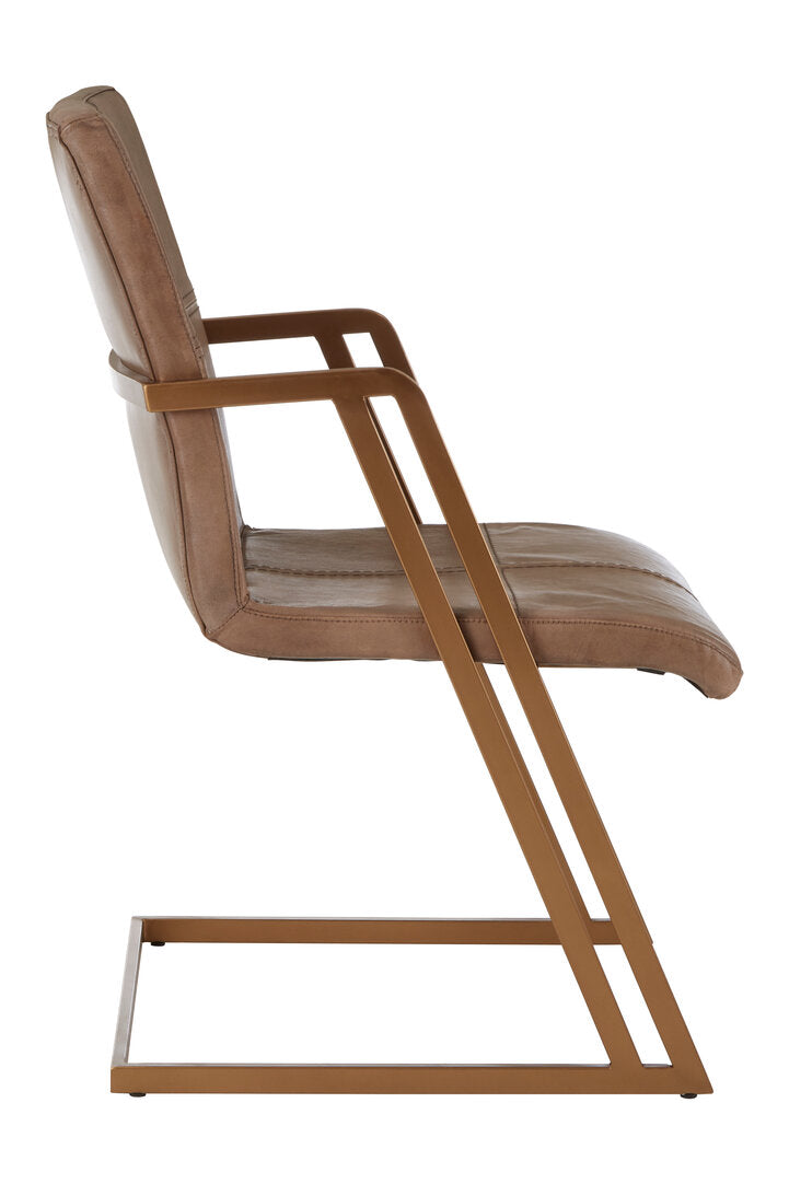 Verona Grey Leather And Iron Chair