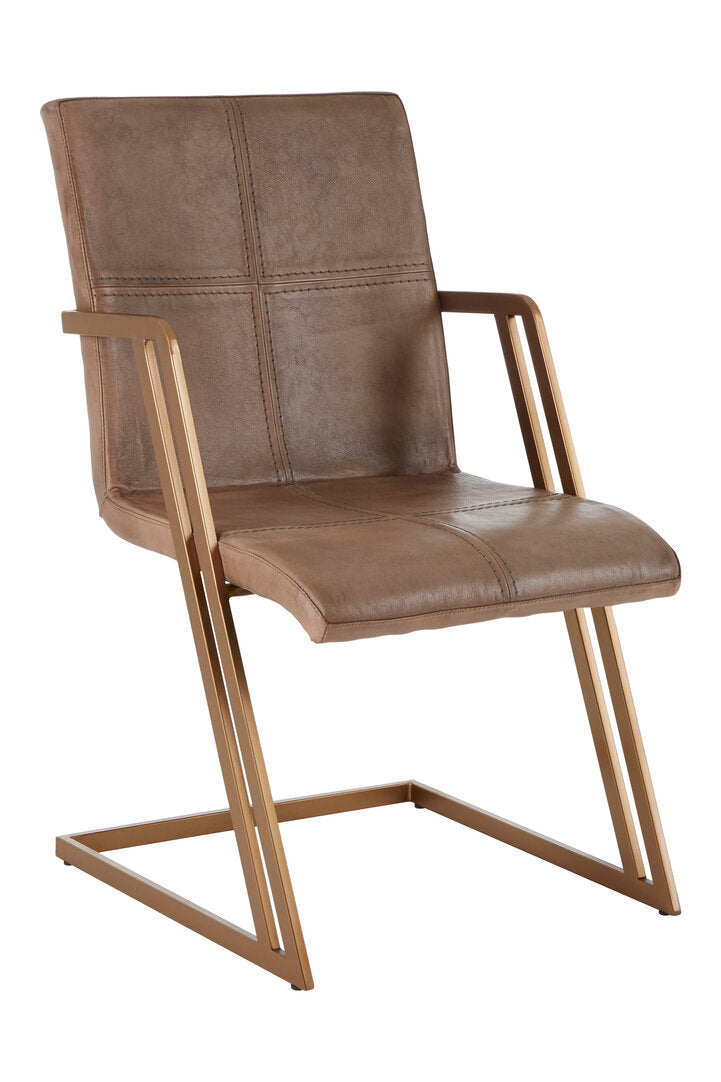 Verona Grey Leather And Iron Chair