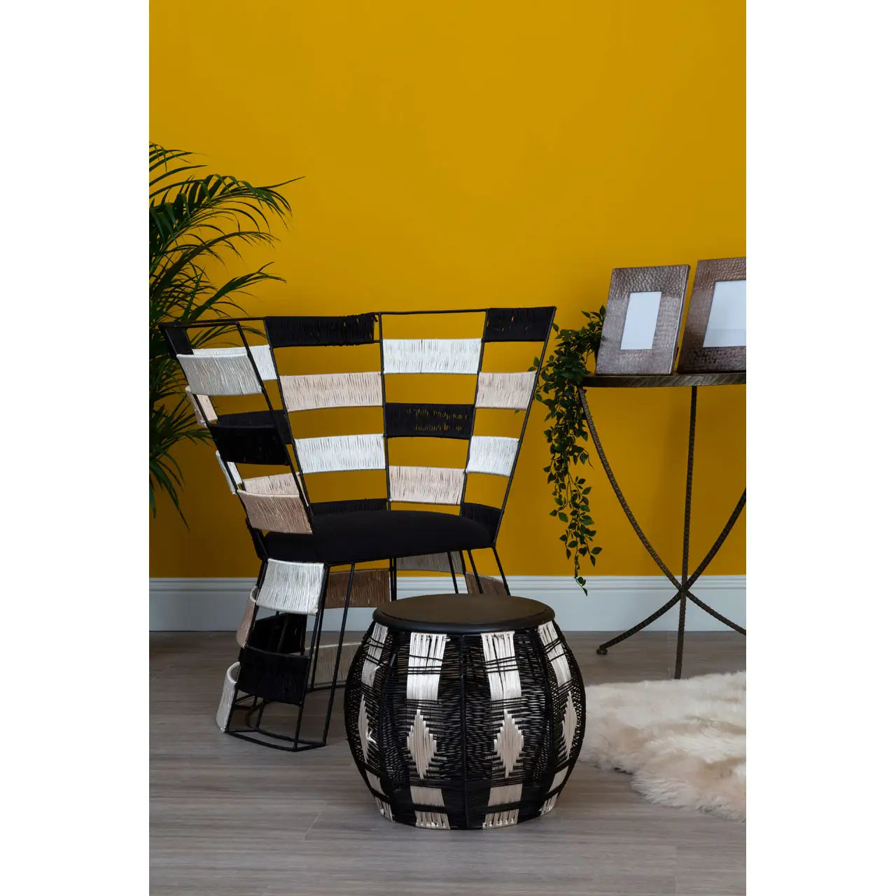 Fusion Beige And Black And White Chair