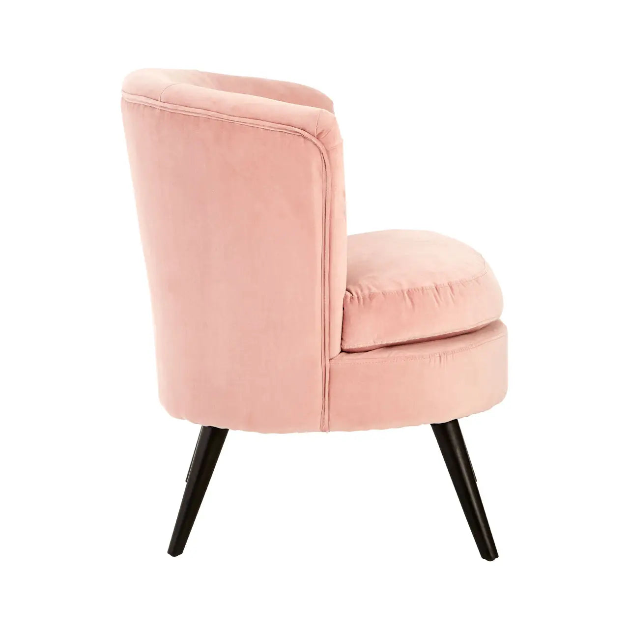Plush Pink Velvet Round Accent Chair