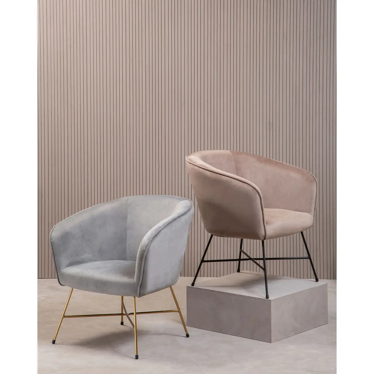 Stockholm Mink Velvet Chair