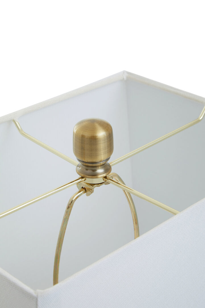 Valencia Circular Marble Table Lamp with Ivory Shade