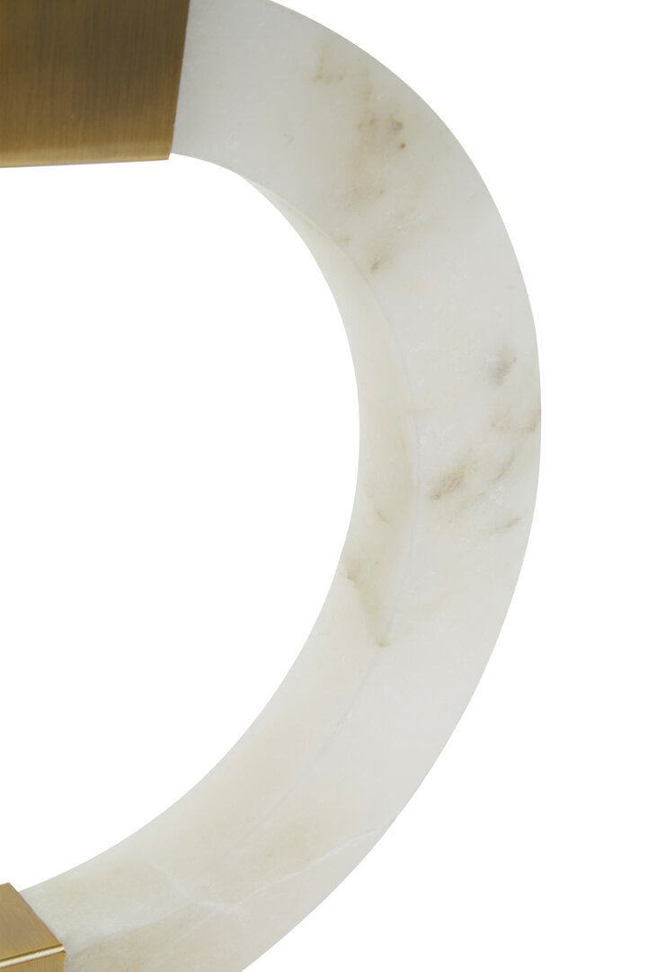 Valencia Circular Marble Table Lamp with Ivory Shade