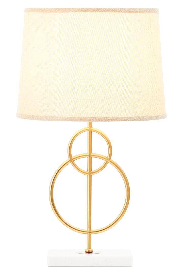 Bristol White And Gold Circles Table Lamp