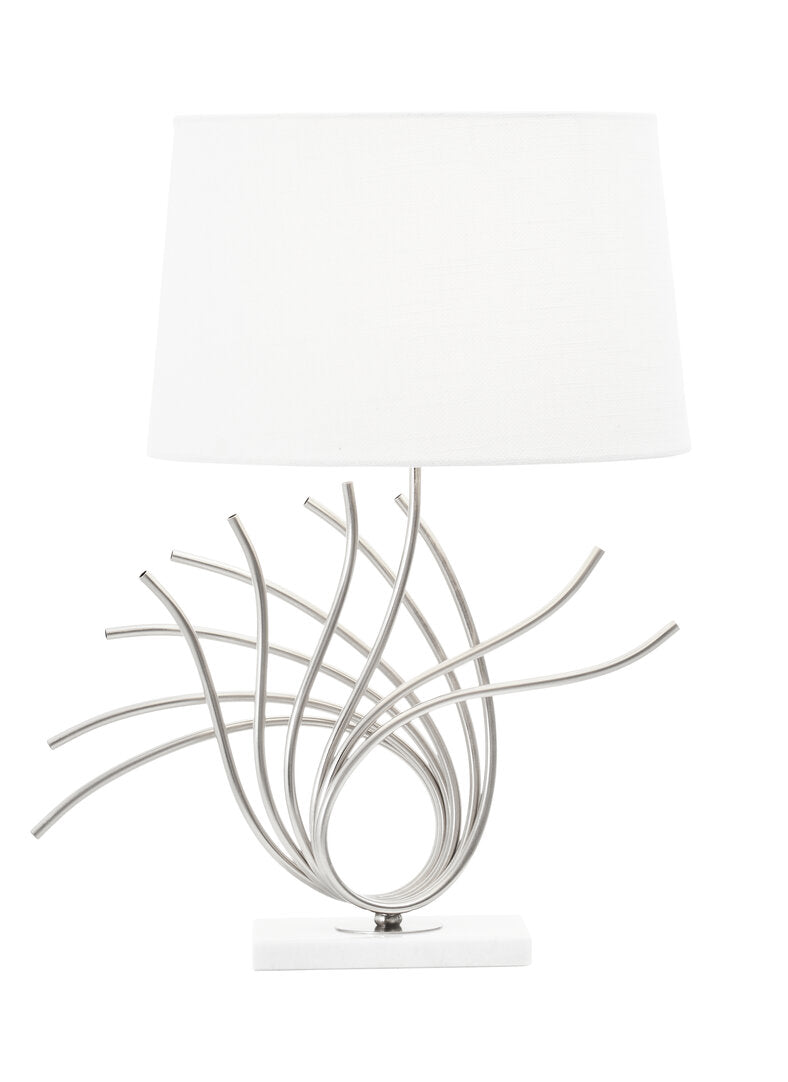 Bath Brushed Chrome Spoke Table Lamp