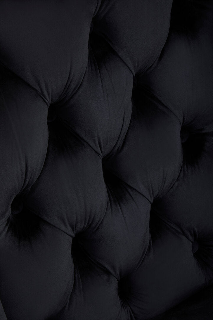 Vienna Townhouse Black Velvet Dining Chair with Dark Legs