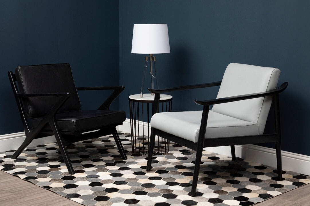 Seville Black Teak Wood Frame Armchair with Cushions