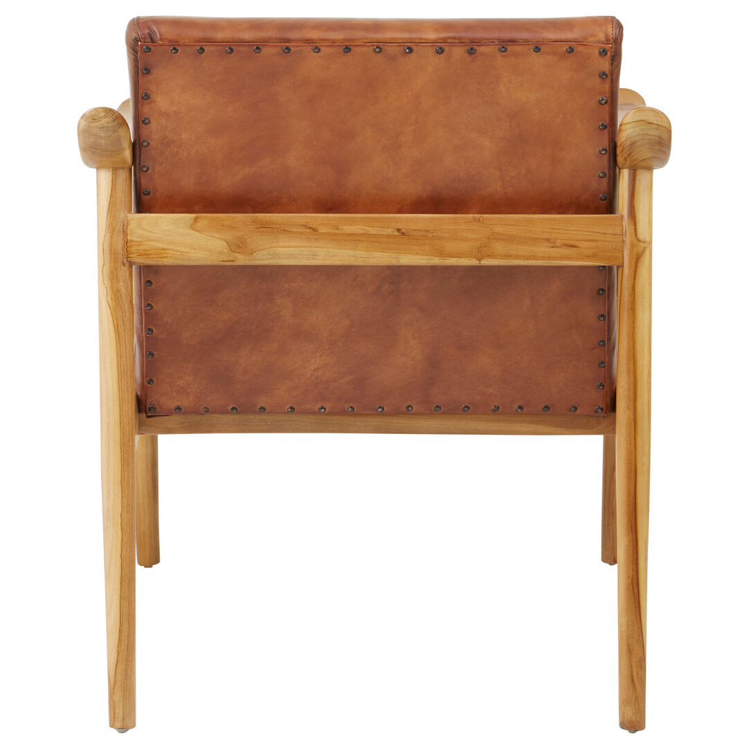 Seville Chair With Brown Plain Leather