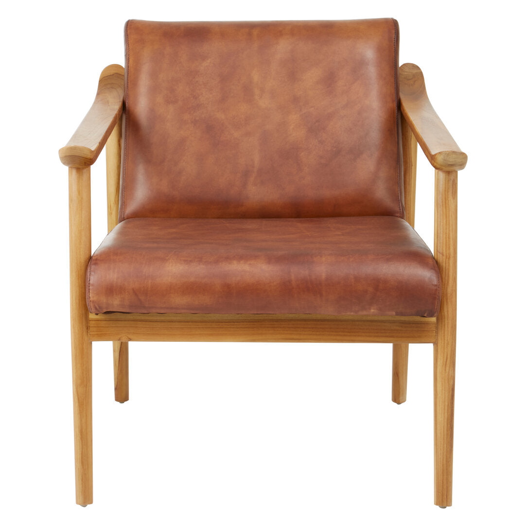 Seville Chair With Brown Plain Leather