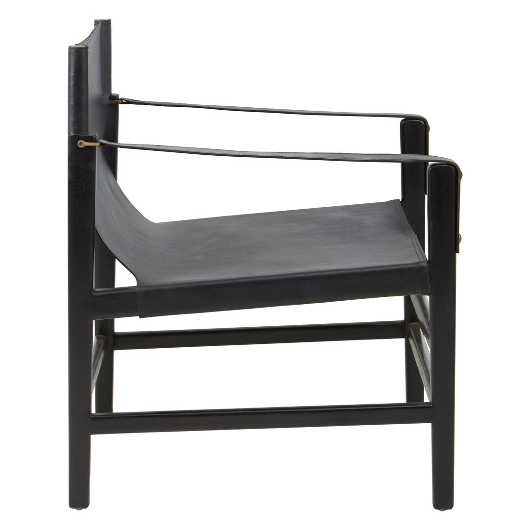 Seville Black Teak Wood Frame Armchair