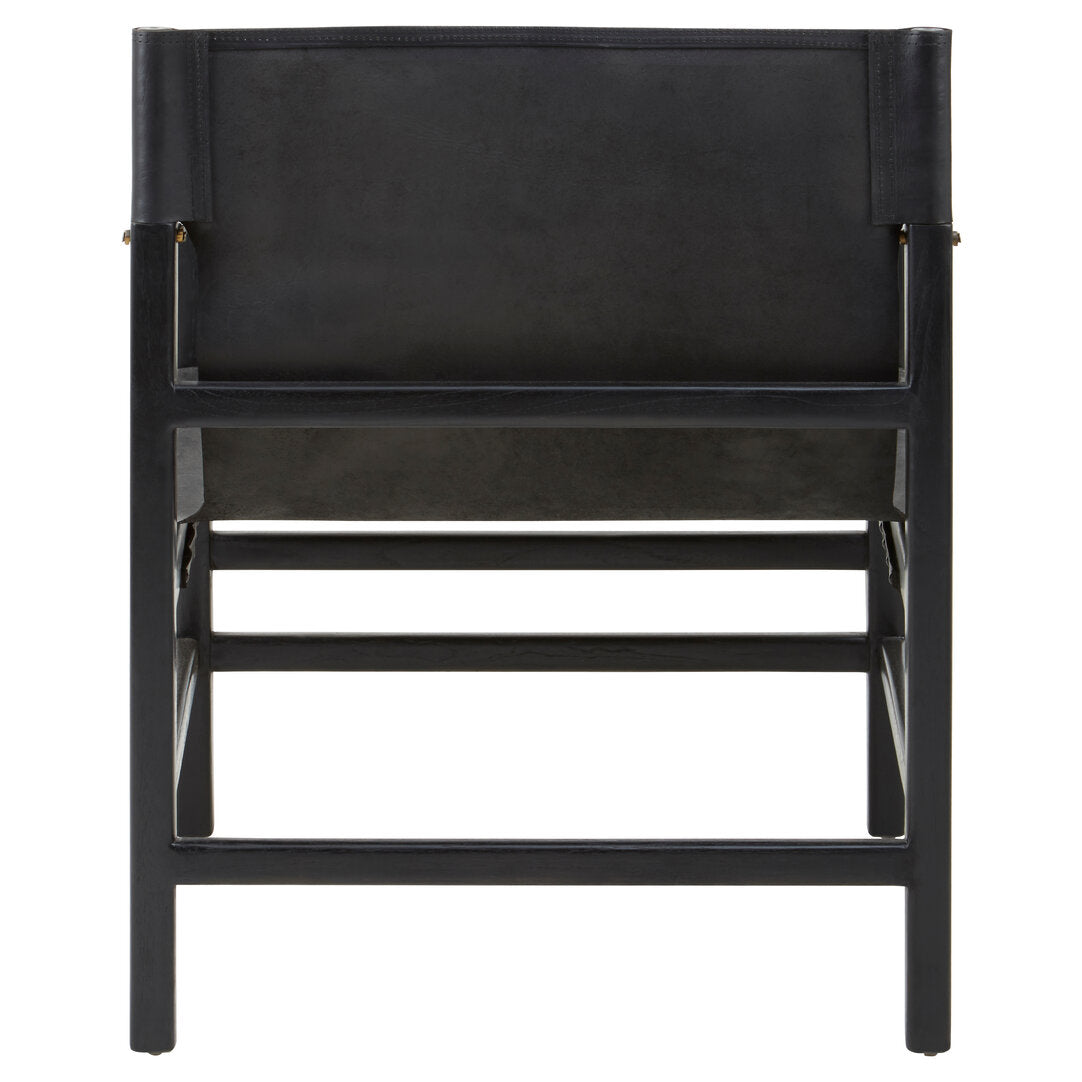 Seville Black Teak Wood Frame Armchair