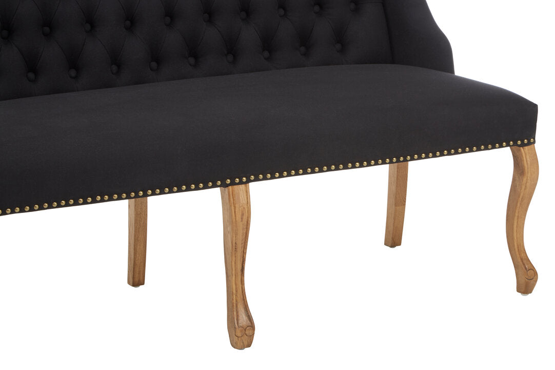 Aurora Black 2 Seat Bench Sofa