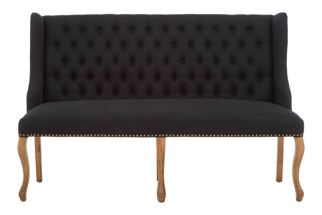 Aurora Black 2 Seat Bench Sofa