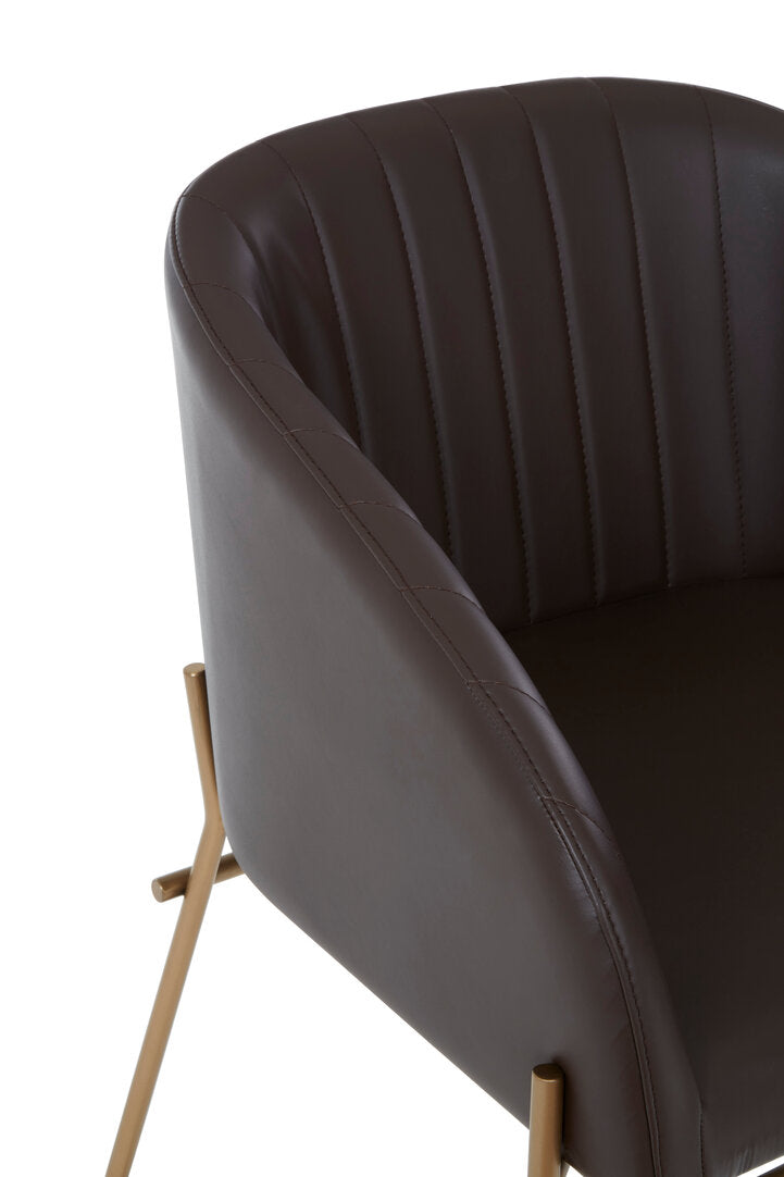 Loxley Brown Faux Leather Dining Chair