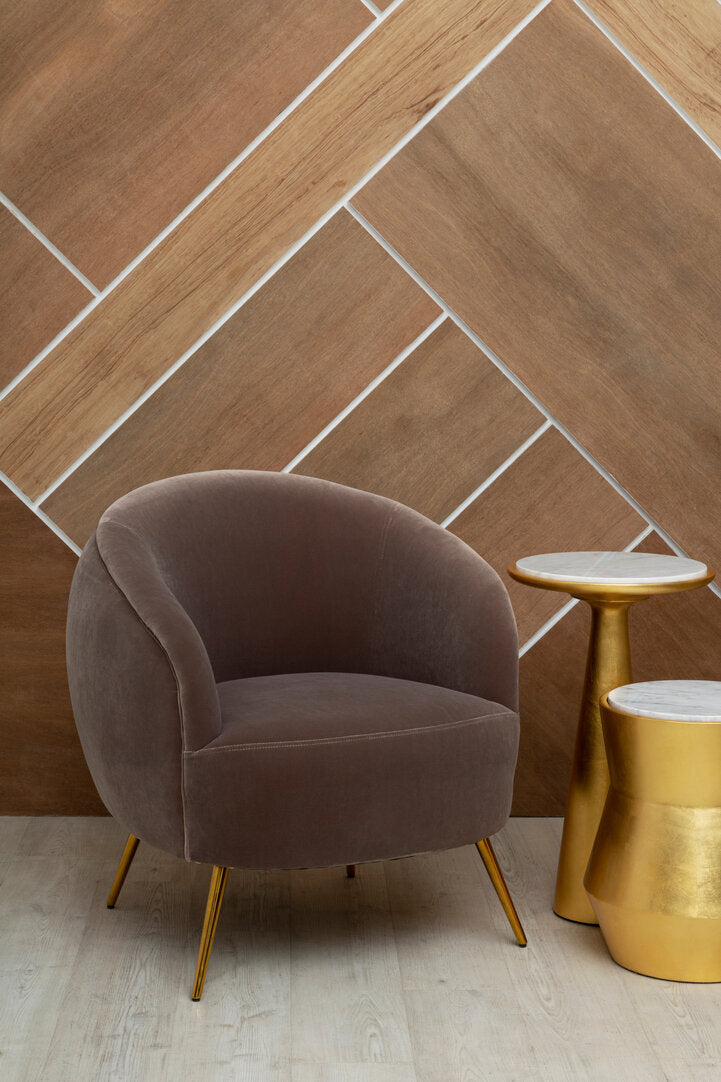 Penzance Mink Velvet Armchair