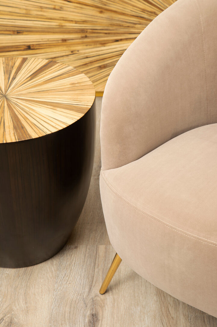 Penzance Mink Velvet Armchair