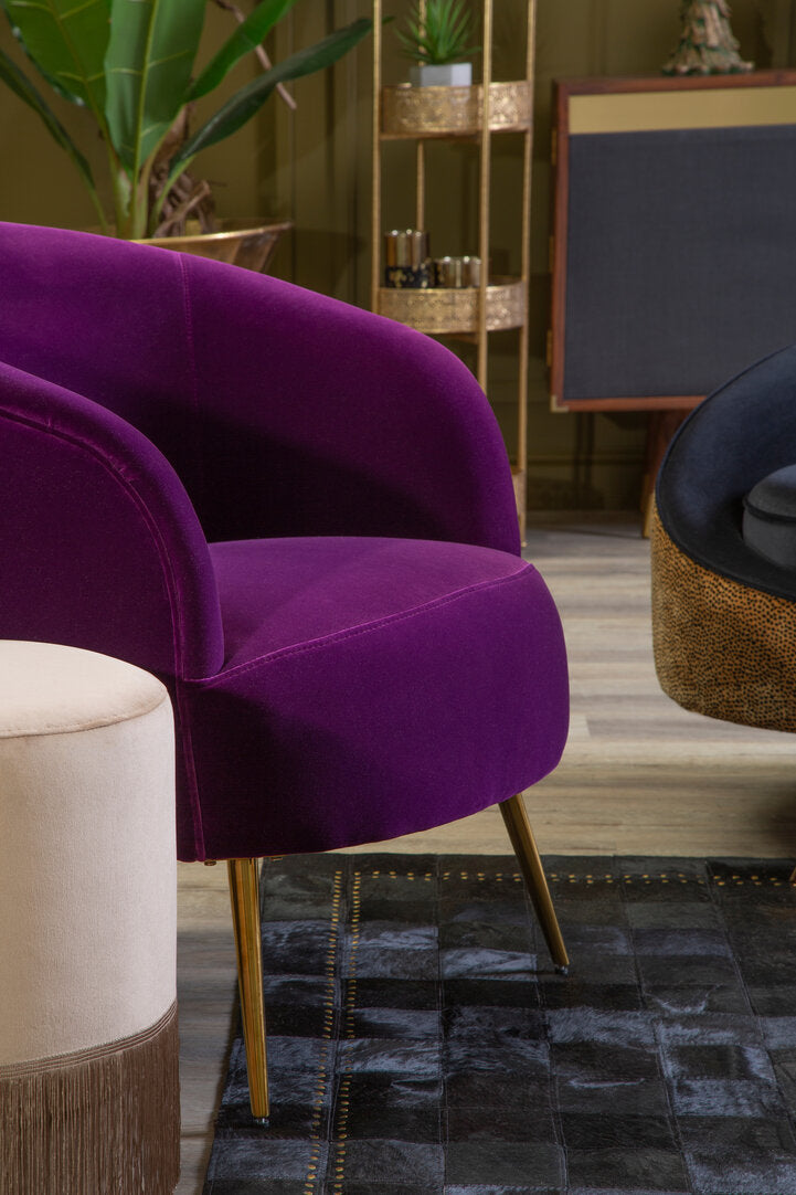 Penzance Purple Velvet Armchair