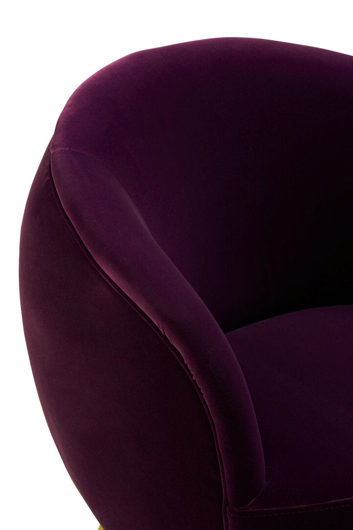 Penzance Purple Velvet Armchair