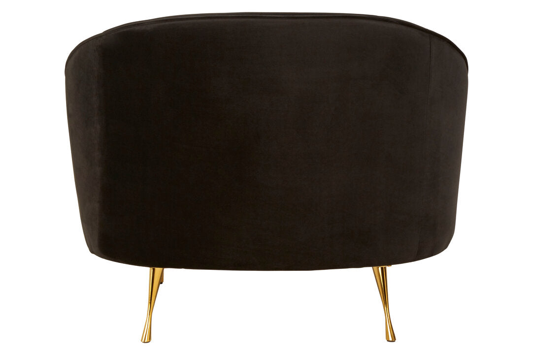 Penzance Black Velvet Armchair