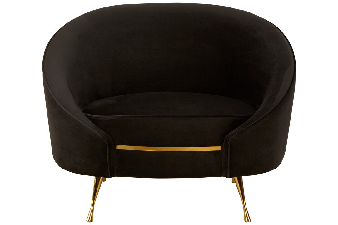 Penzance Black Velvet Armchair