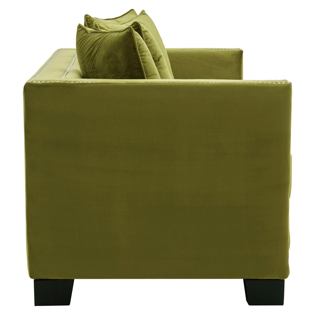 Kensington 2 Seat Moss Velvet Sofa