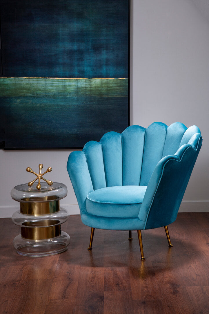 Whitby Blue Scalloped Chair