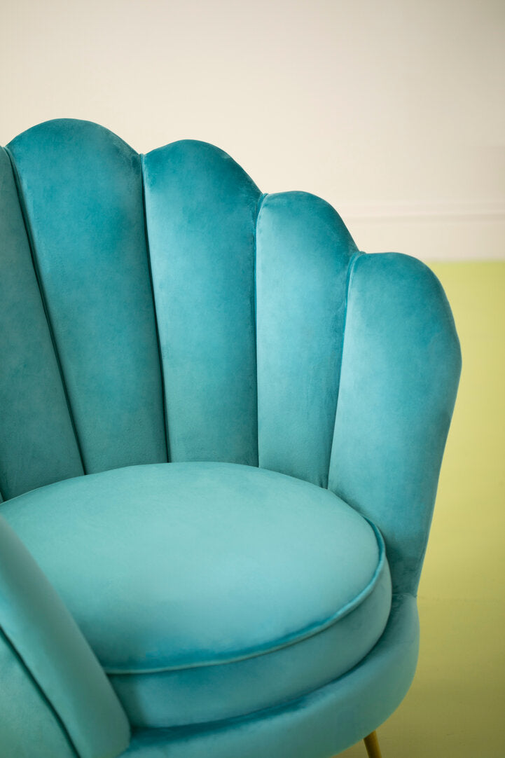 Whitby Blue Scalloped Chair
