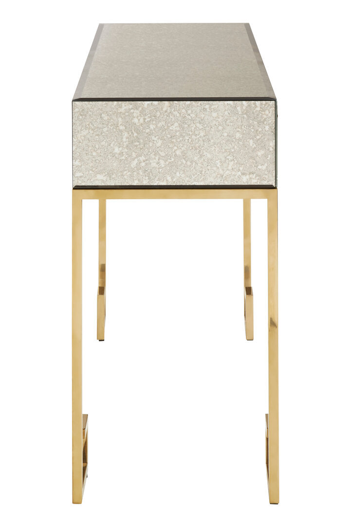 Sorrento Antique Mirror and Gold Console Table