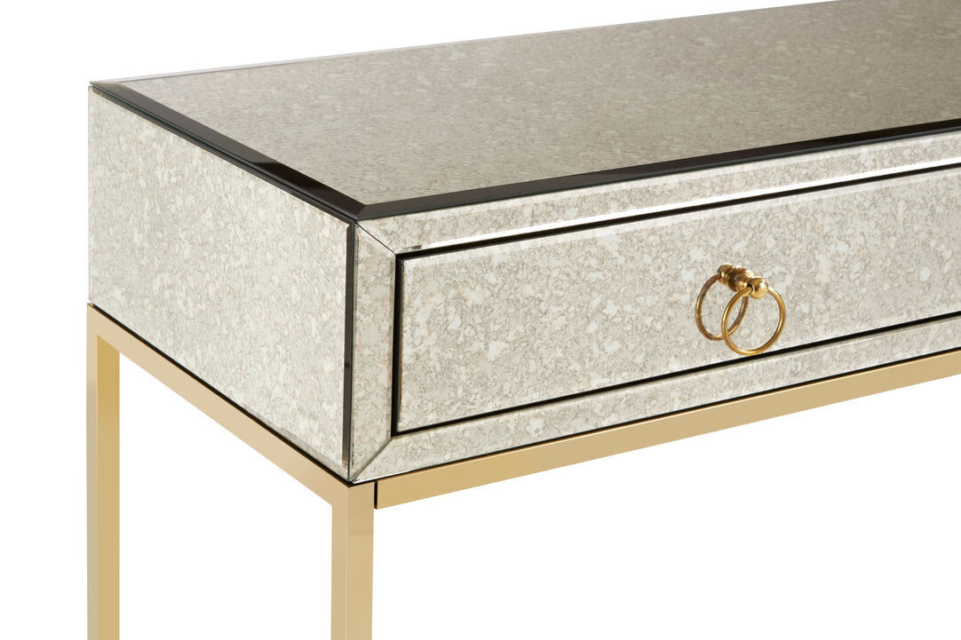 Sorrento Antique Mirror and Gold Console Table