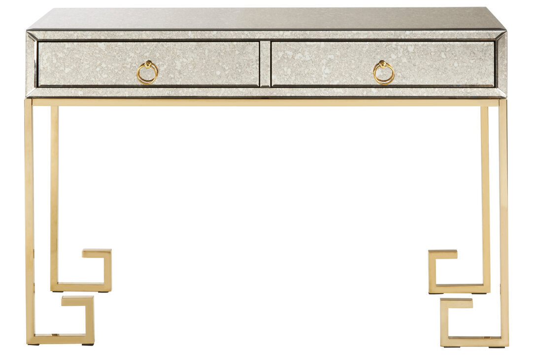 Sorrento Antique Mirror and Gold Console Table