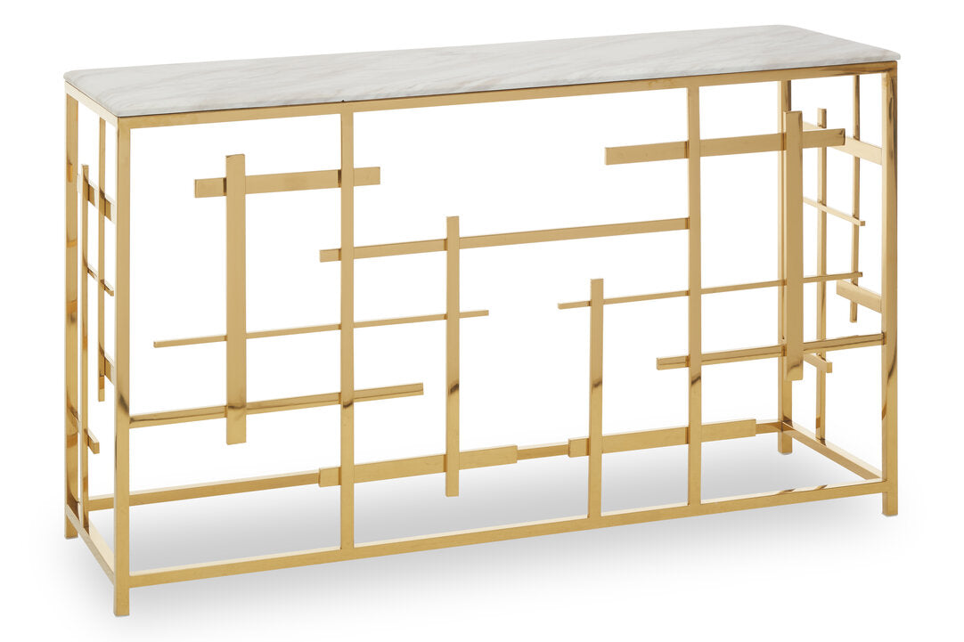 Amalfi White Marble Console Table