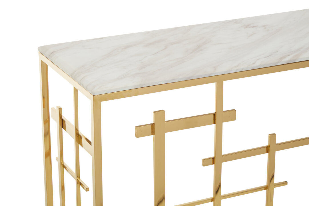 Amalfi White Marble Console Table