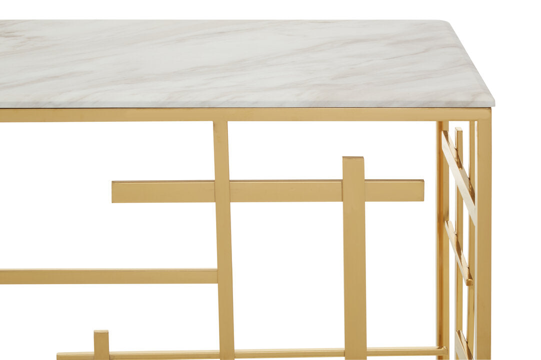 Amalfi White Marble Console Table