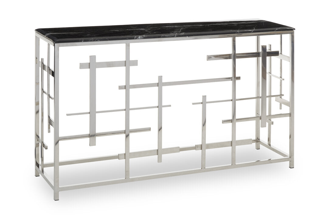 Amalfi Black Marble Console Table
