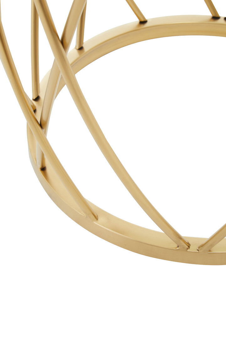 Monaco Gold Round Side Table with Clear Glass