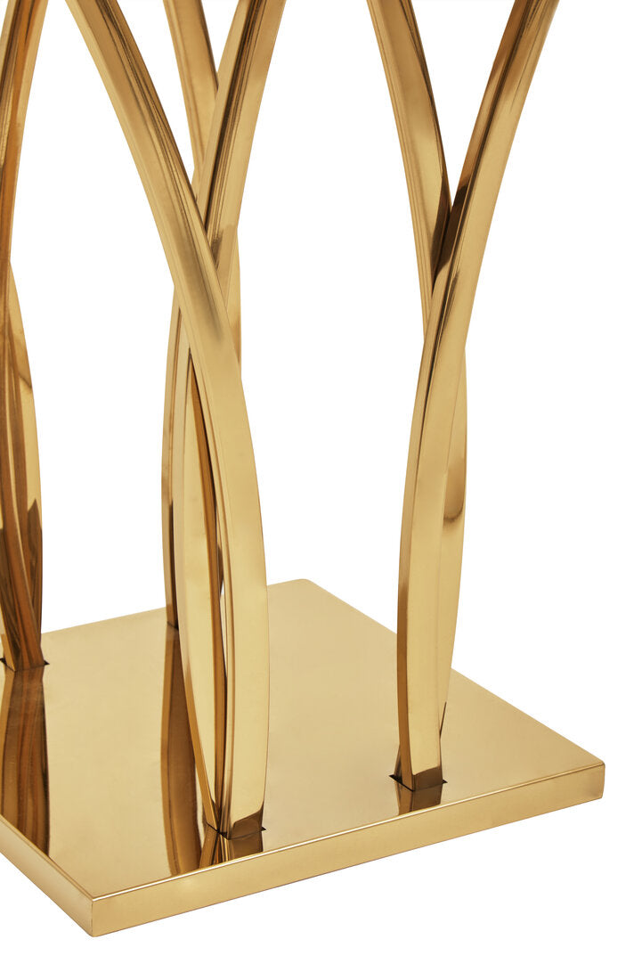 Cannes White Marble And Gold Side Table