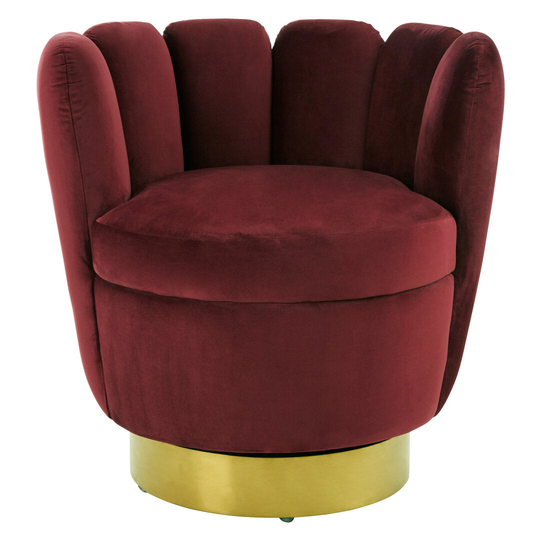 Como Wine Velvet Accent Chair