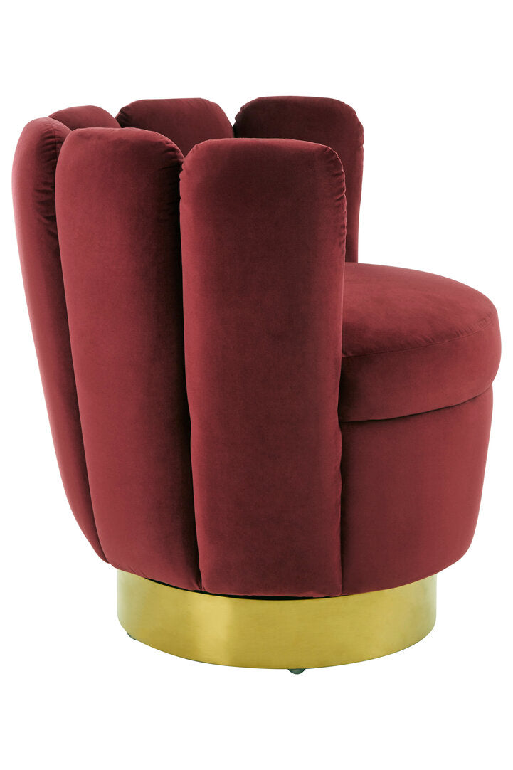 Como Wine Velvet Accent Chair