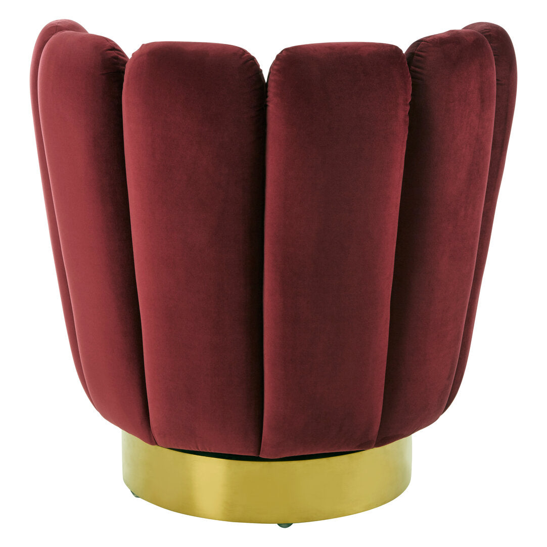 Como Wine Velvet Accent Chair