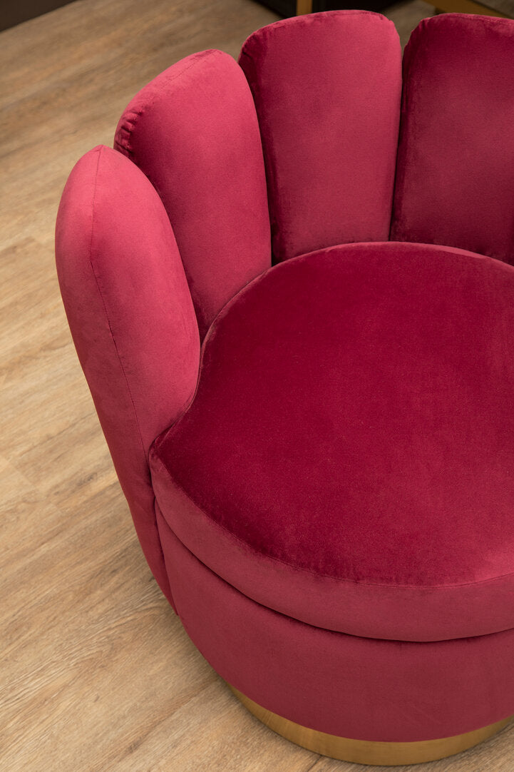 Como Wine Velvet Accent Chair