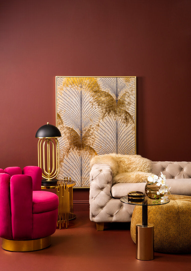 Como Wine Velvet Accent Chair