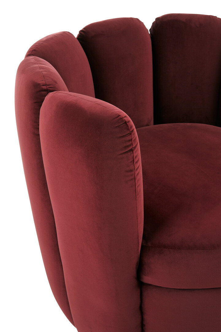 Como Wine Velvet Accent Chair