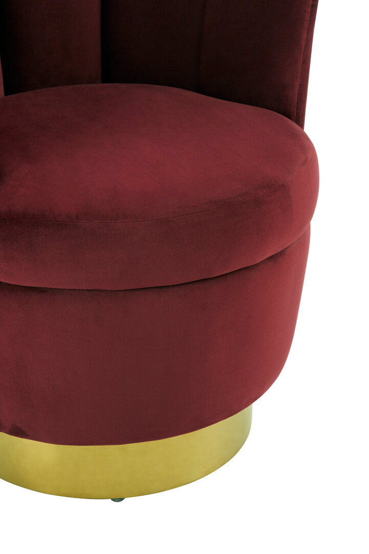 Como Wine Velvet Accent Chair