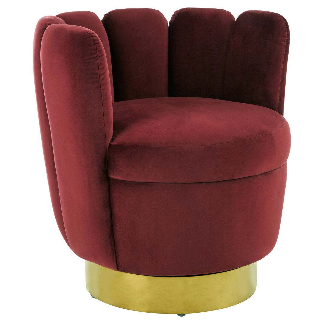 Como Wine Velvet Accent Chair