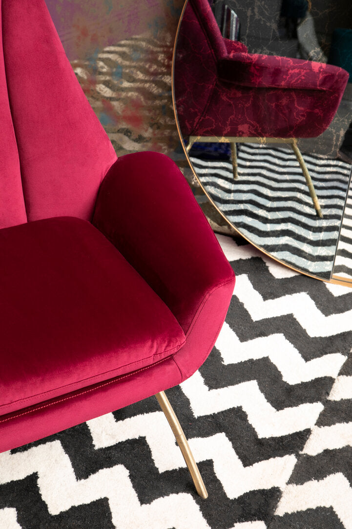 Vienna Wine Velvet Lounge Chair