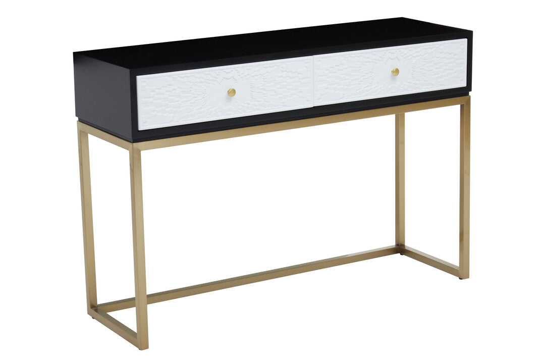 Cambridge Black and White Console Table with Drawers