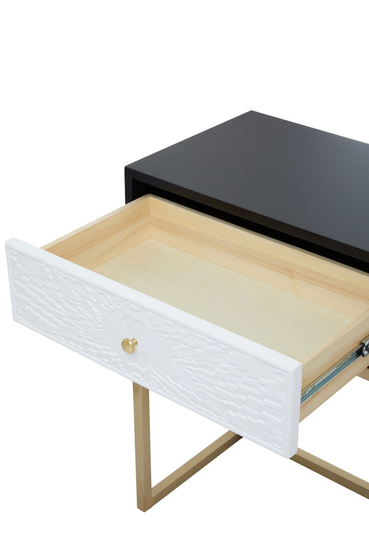 Cambridge Black and White Console Table with Drawers